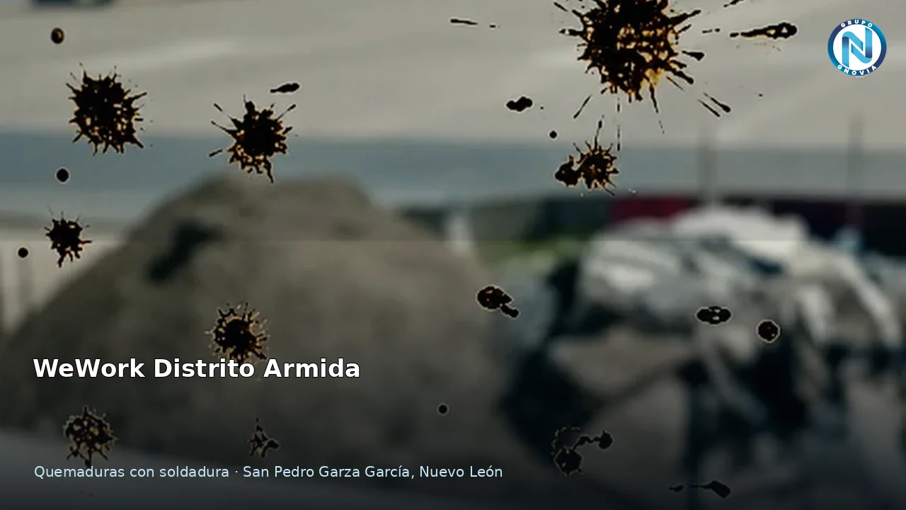 Restoration glass damaged by welding at WeWork Distrito Armida
