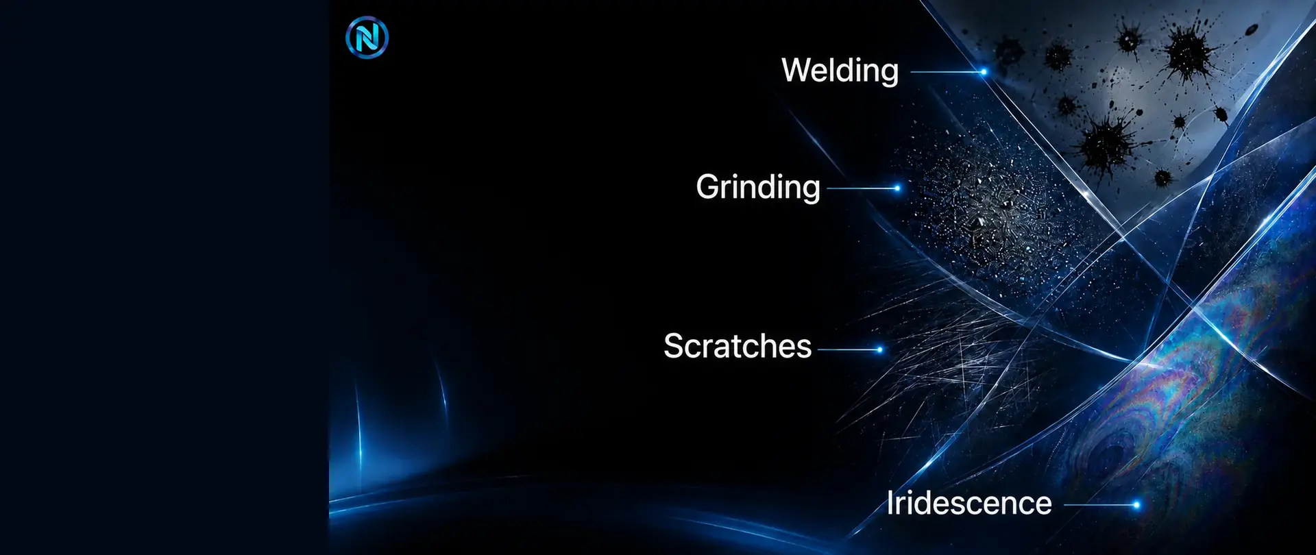 Recoverable glass damage: welding, grinding, scratches, and iridescence