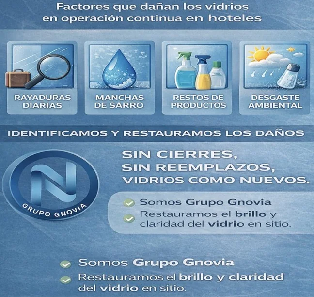 Vidrios impecables sin interrumpir la experiencia de tus huéspedes