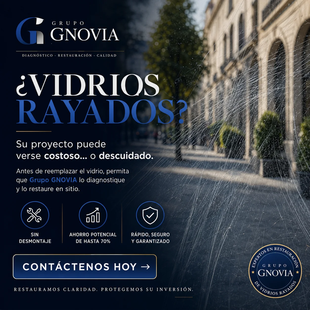 Vidrios rayados: recupera claridad, presentación y valor